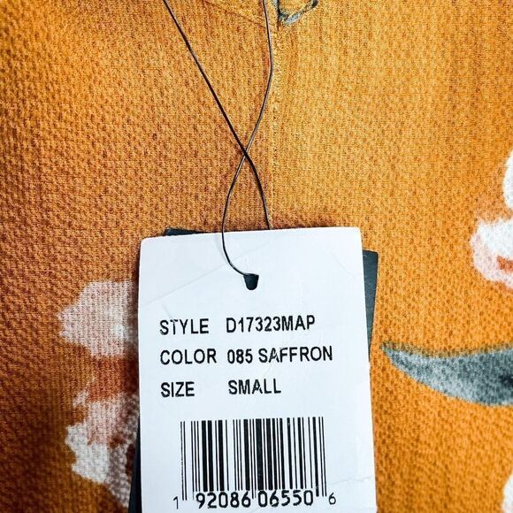 2/$30 Soprano Orange Cold Shoulder Floral Print Boho Tunic Mini Dress Small - Picture 6 of 11